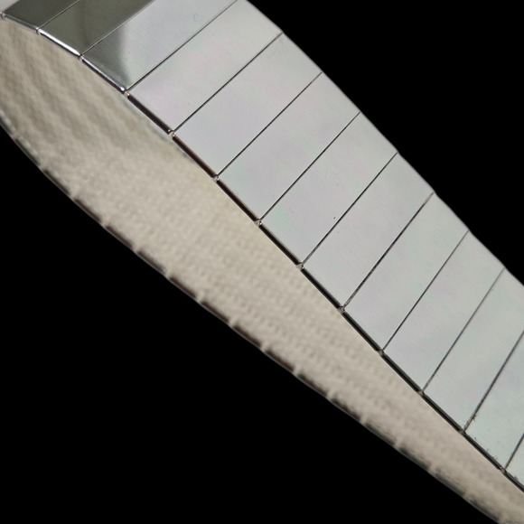 Vintage Mirror Segment Belt Silver Y2K Chrome Metal Shiny Futuristic Chic Small - Picture 15 of 16